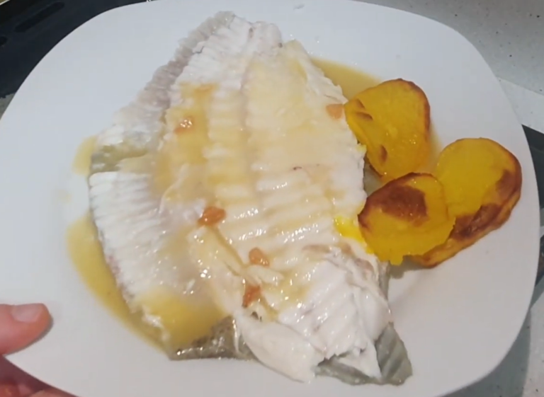 Rodaballo al horno con patatas